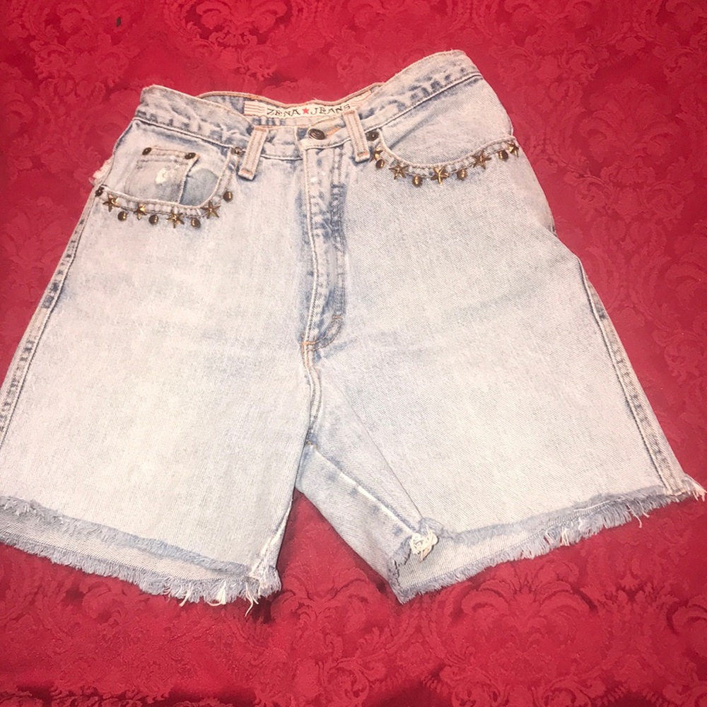 Zena Jeans, High Waisted Distressed Shorts